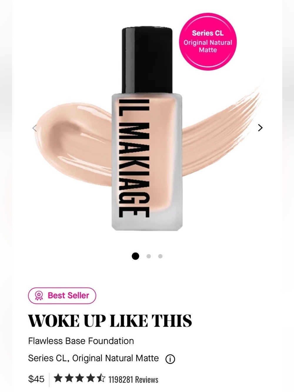 IL MAKIAGE Woke Up Like This Foundation Shade 40